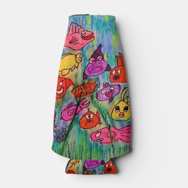 Lots of Fish Bottle and Can Cooler (Front)