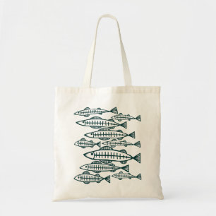 Lots of Fish - Dark Green Tote Bag