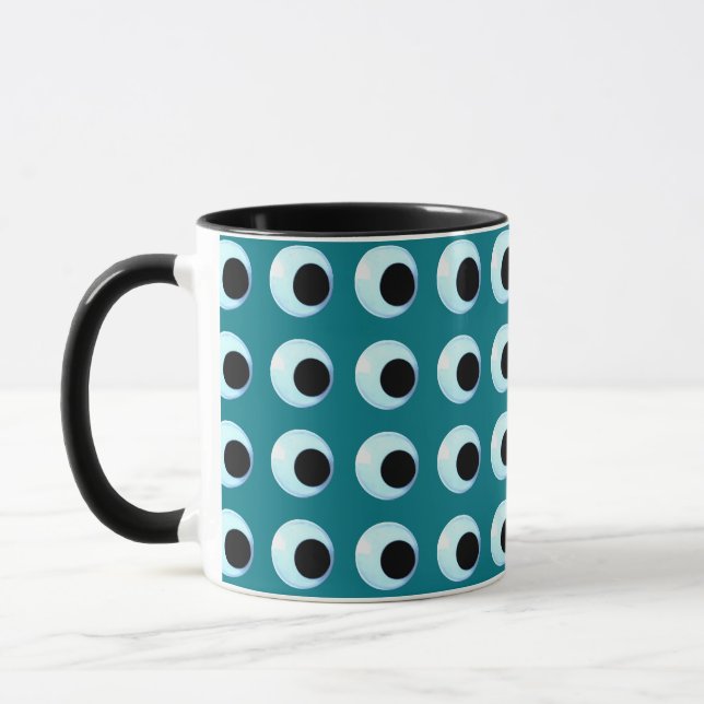 Lots of Googly Eyes Customisable Background Colour Mug (Left)