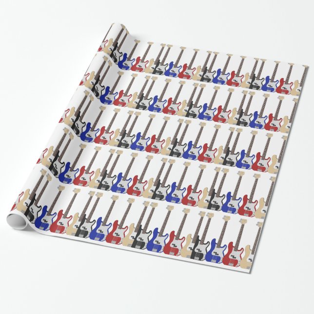 Lots of guitars, gift wrap. wrapping paper (Unrolled)