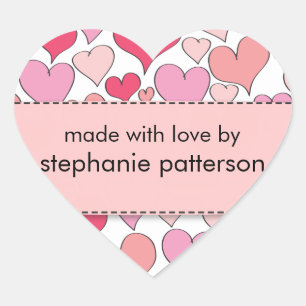 Lots of Hearts Made with Love By Sticker