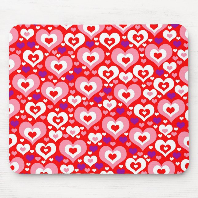 Lots of Hearts Mouse Pad (Front)