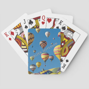 Lots of Hot Air Balloons in the Sky personalise Playing Cards