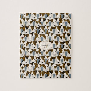 Lots of Jack Russell Terriers cute dog pattern Jigsaw Puzzle