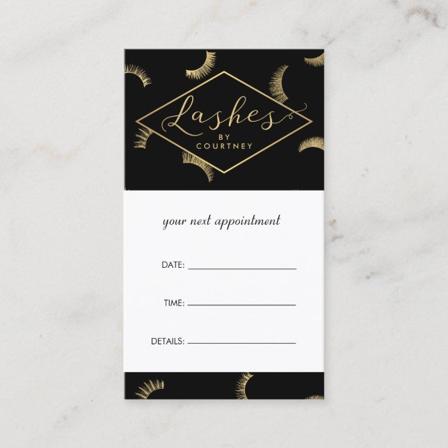 Lots of Lashes Lash Salon Black/Gold Appointment (Front)