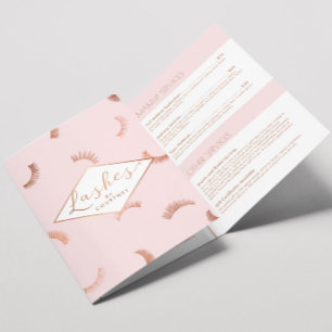 Lots of Lashes Lash Salon Pink/Rose Gold Brochure