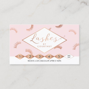 Lots of Lashes Lash Salon Pink/Rose Gold Loyalty Card