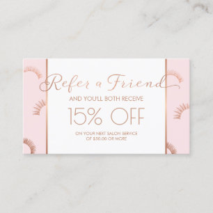 Lots of Lashes Lash Salon Pink/Rose Gold Referral