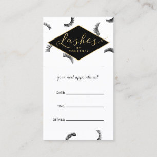 Lots of Lashes Lash Salon White/Black Appointment Card