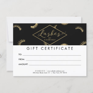 Lots of Lashes Pattern Black/Gold Gift Certificate