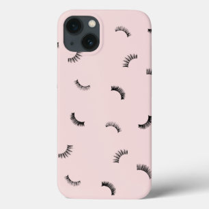 Lots of Lashes Pattern Pink/Black iPhone 13 Case