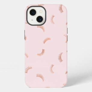 Lots of Lashes Pattern Pink/Rose Gold iPhone Case