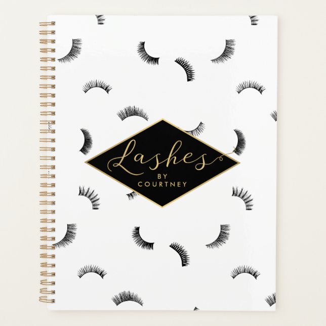 Lots of Lashes Pattern Salon Appointment Book Planner (Front)