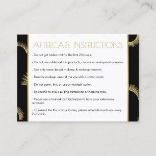 Lots of Lashes Salon Black/Gold Aftercare Card