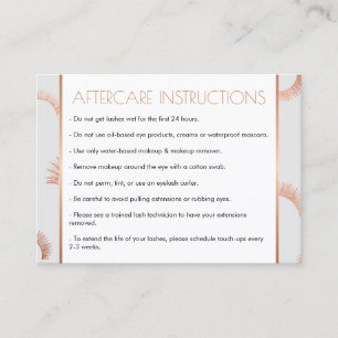 Lots of Lashes Salon Grey/Rose Gold Aftercare Card