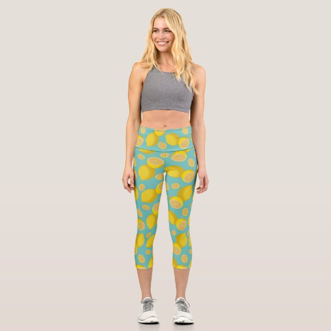 Lots Of Lemons Capri Leggings (Front)