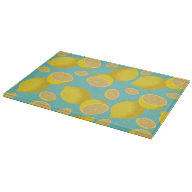 Lots Of Lemons Glass Cutting Board (Corner)