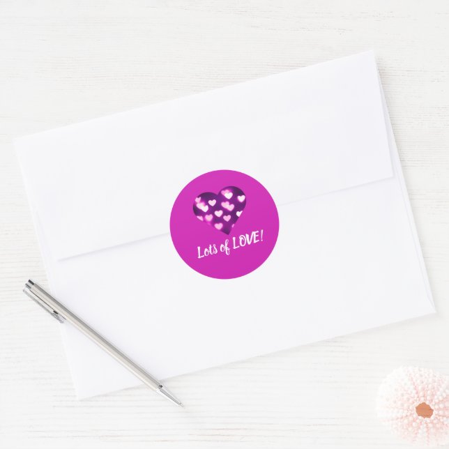 Lots of Love for Valentine's Day Classic Round Sticker (Envelope)