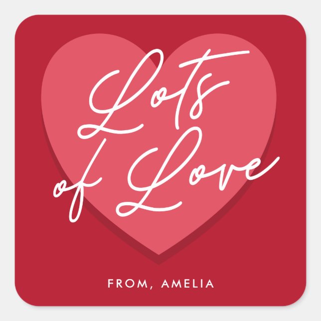 Lots of Love Valentine’s Day Square Sticker (Front)