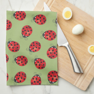 Lots of Lucky Ladybugs Tea Towel