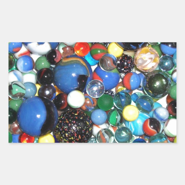 Lots of Marbles Rectangular Sticker (Front)