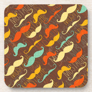 Lots of Moustaches Background Coasters (set of 4)