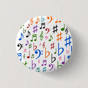 Lots of Musical Notes and Symbols 3 Cm Round Badge