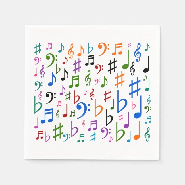 Lots of Musical Notes and Symbols Napkin (Front)