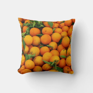 Lots of Oranges with Green Leaves Cushion