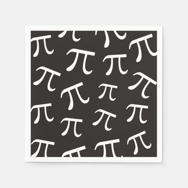 Lots of Pi Symbols Pi Day Math Themed Paper Napkin (Front)