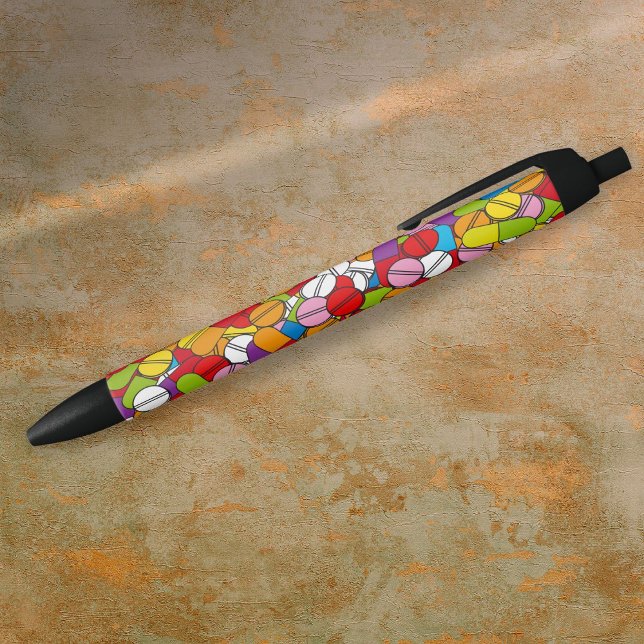 Lots Of Pills Colourful Modern Black Ink Pen (Lots Of Pills Colorful Modern Black Ink Pen)