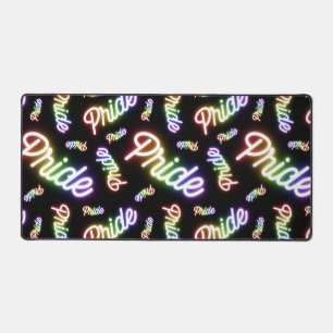 Lots of Pride Neon Signs Desk Mat