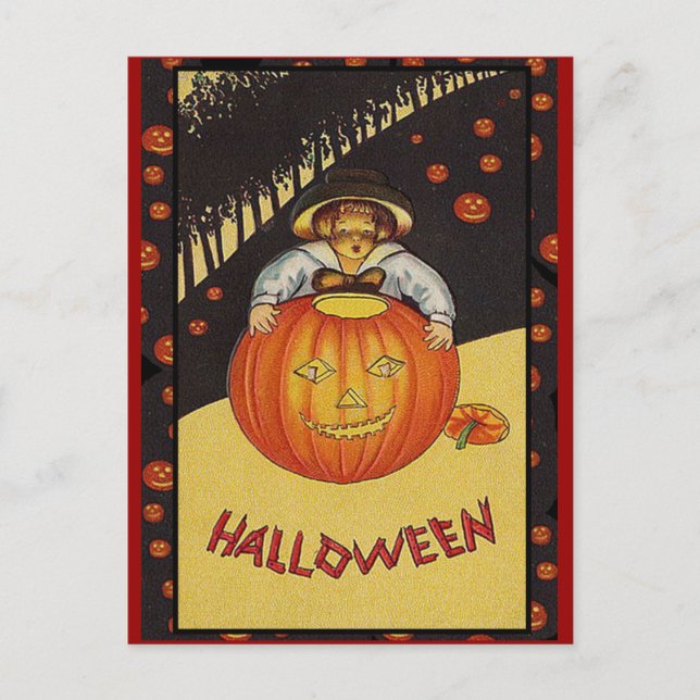 Lots of Pumpkins Vintage Halloween Art Cards (Front)