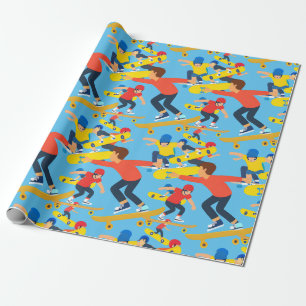 Lots of Skateboarders Wrapping Paper