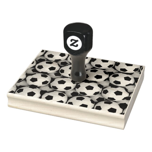 lots of soccer balls rubber stamp (Stamp)