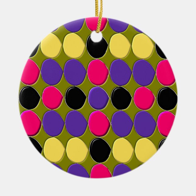 Lots of Spots Pendant Ceramic Tree Decoration (Front)