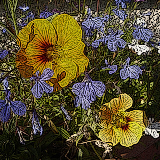 lots of yellow blue and white flowers jigsaw puzzle (Creator Uploaded)
