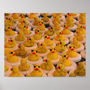 Lots Of Yellow Rubber Ducks Poster