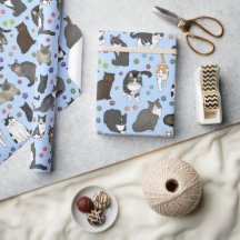 Lotsa Cats blue roll of