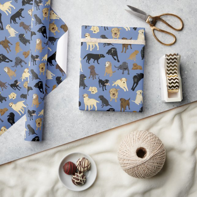 Lotsa Labs on denim blue roll of Wrapping Paper (Crafts)