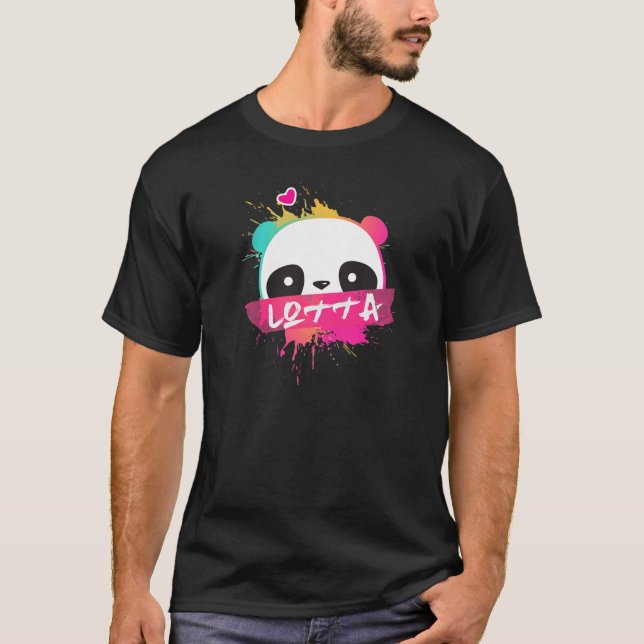 LOTTA - Beautiful Girl Name With Adorable Panda T-Shirt (Front)