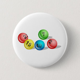 Lottery Balls 6 Cm Round Badge