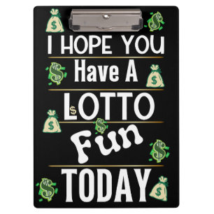 Lottery Scratch Ticket LOTTO Fun Clipboard