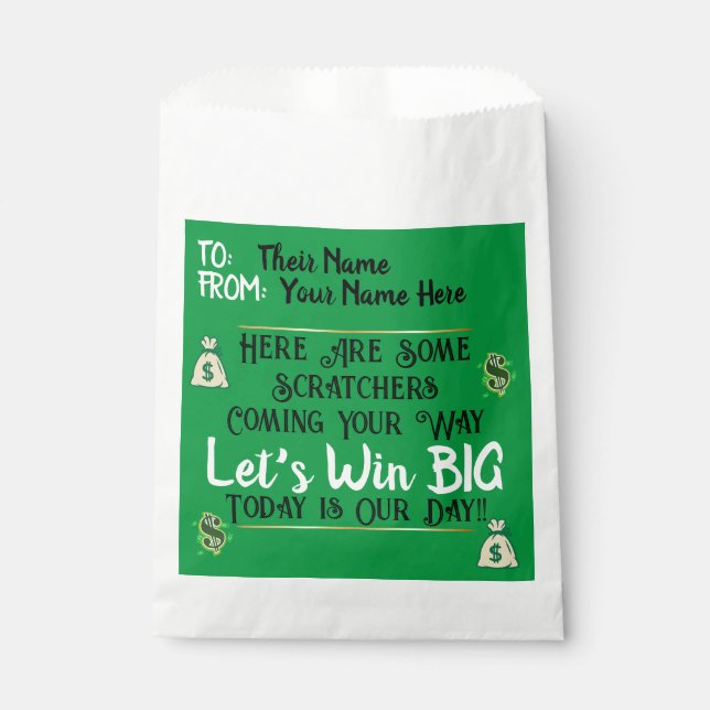 Lottery Scratchers Happy Mail Favour Bag (Front)