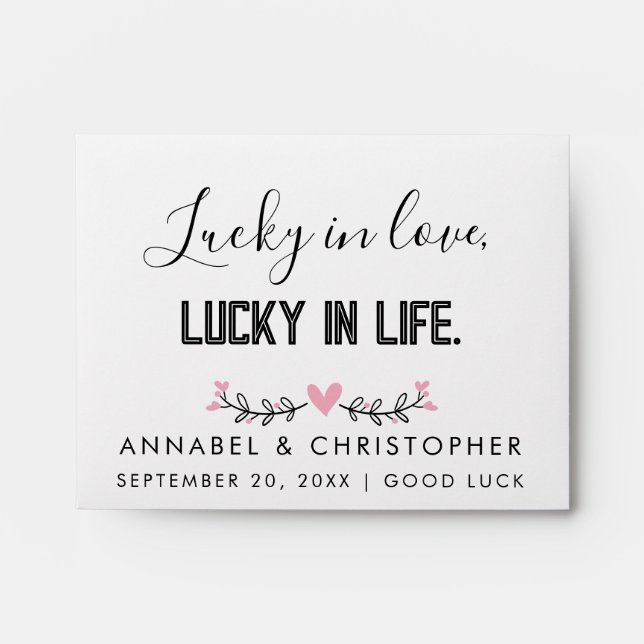 Lottery Ticket Minimalist Wedding lucky  favour Envelope (Front)