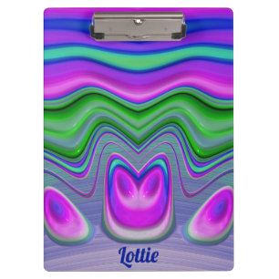 LOTTIE ~ 3D! Pink, Purple, Green, Blue Clipboard