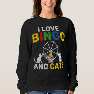 Lotto Gambling Cat Owner Pet Cat  Bingo Player Bin Sweatshirt