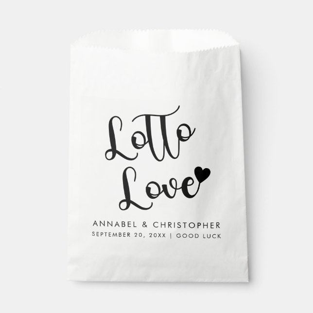 Lotto Love Lottery Ticket casino chip favour Bag (Front)