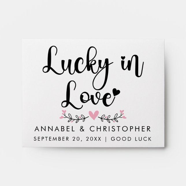 Lotto Love Lottery Ticket Minimalist Wedding favor Envelope (Front)