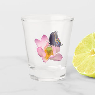 Lotus and butterfly shot glass